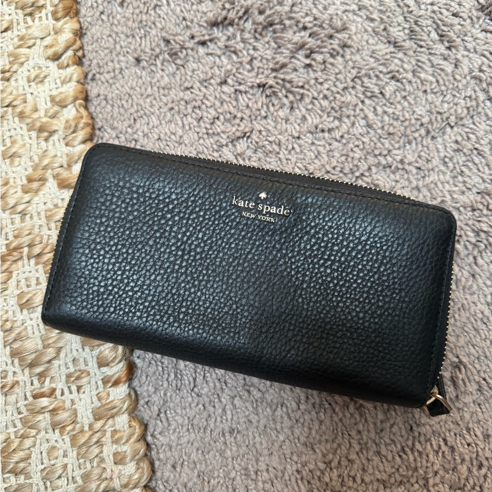 Kate Spade Black Pebbled Leather Wallet